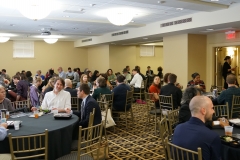 Attendees enjoy a complimentary lunch before the afternoon sessions