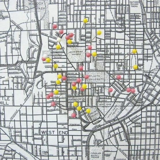 Map from White and Bernstein's research on segregated cinemas in Atlanta.