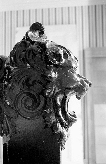 Lion's head in Mitchell house.