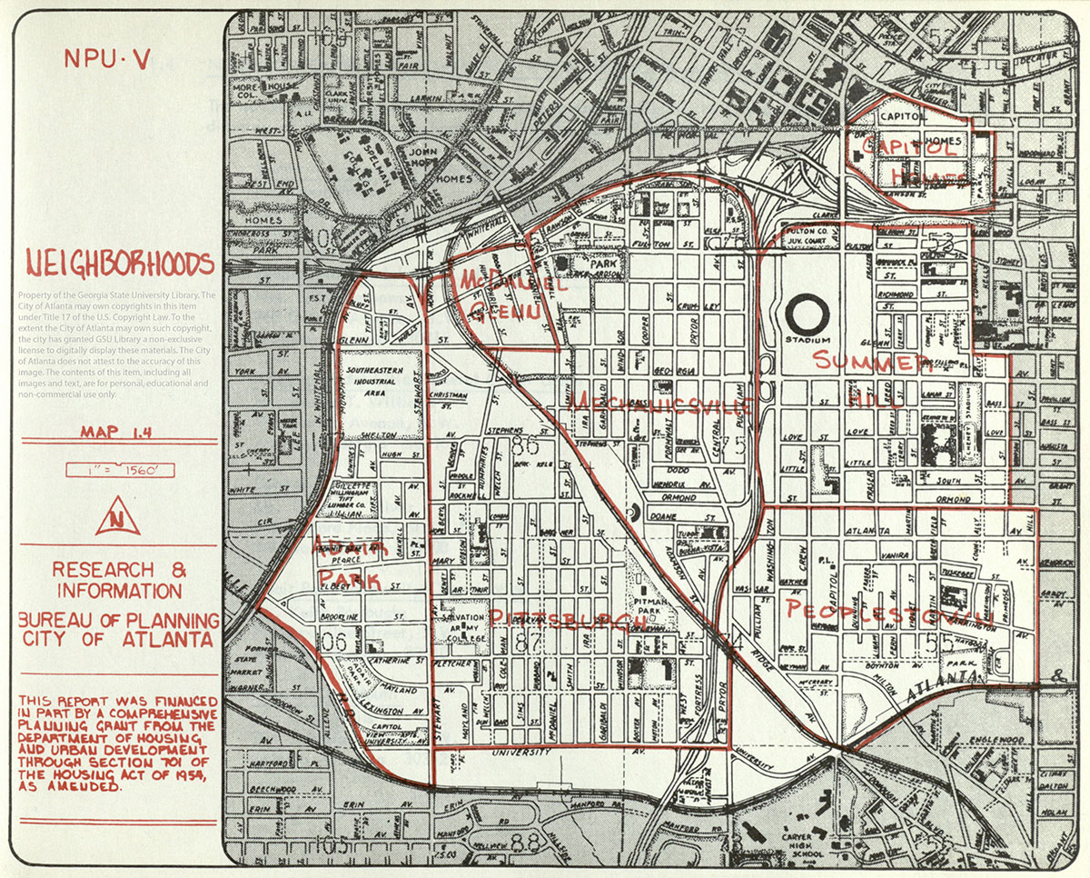 Neighborhood map including Peoplestown