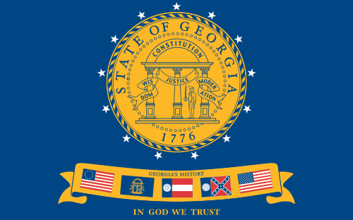 Flag of Georgia from 2001 to 2003.