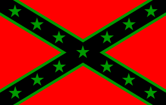 Pan-African Confederate flag. Image by António Martins-Tuválkin, courtesy of the Flags Of The World website at http://flagspot.net/flags.