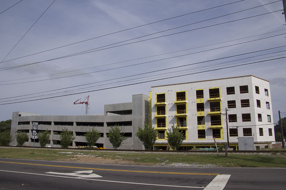 Decatur, GA, Arlo mixed-use development with attached parking deck. Photo by author.